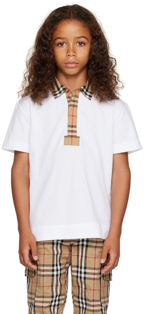 Burberry Kids White Vintage Check Polo
