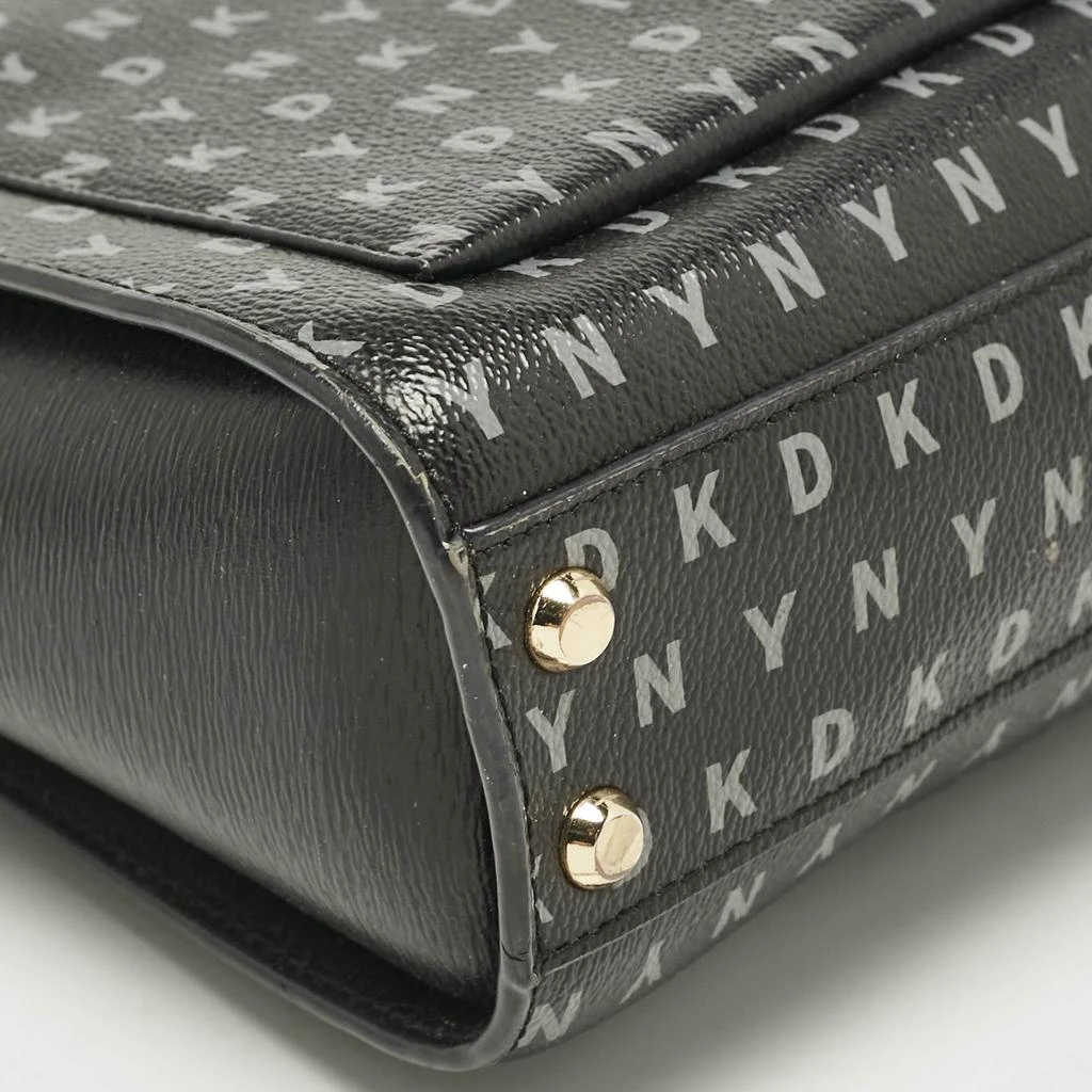 DKNY DKNY Black/Grey Monogram Coated Fabric Ava Zip Crossbody Bag 11