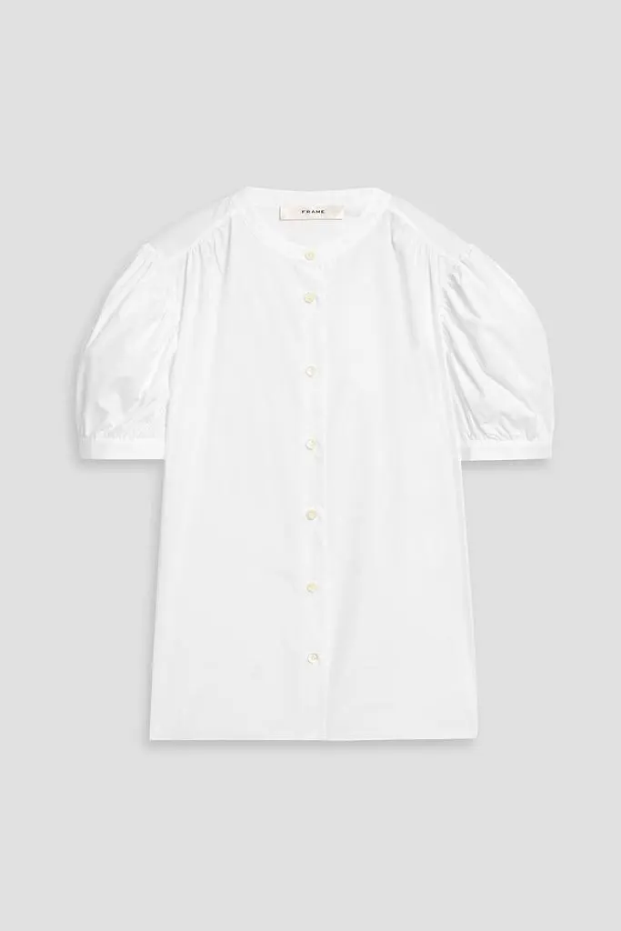 FRAME The Gathered cotton-poplin top