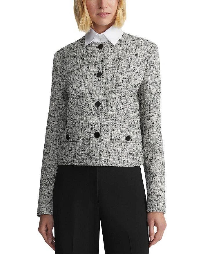 Lafayette 148 New York Collarless Flap Pocket Jacket 1