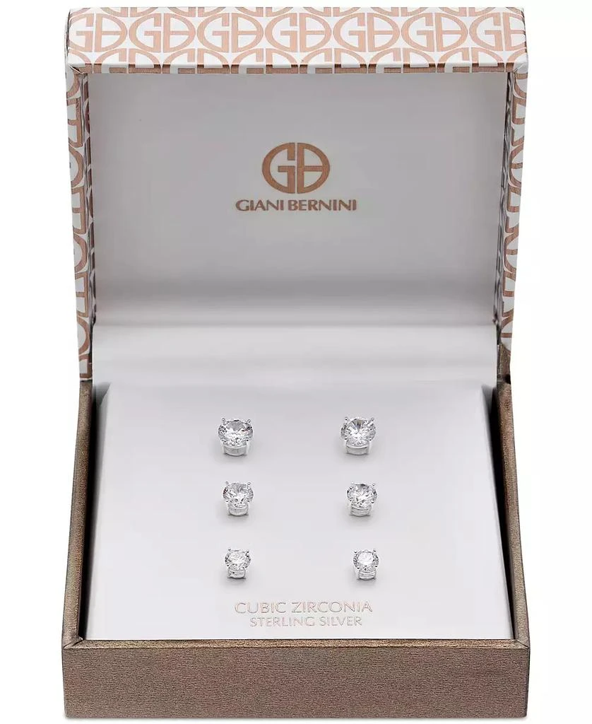 Giani Bernini Cubic Zirconia Stud Earring Set in 18k Gold over Sterling Silver or Sterling Silver, Created for Macy's 2