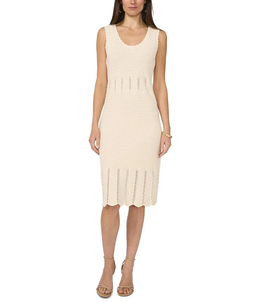 Vince Camuto Pointelle Tank Dress With Scallop Edge 1
