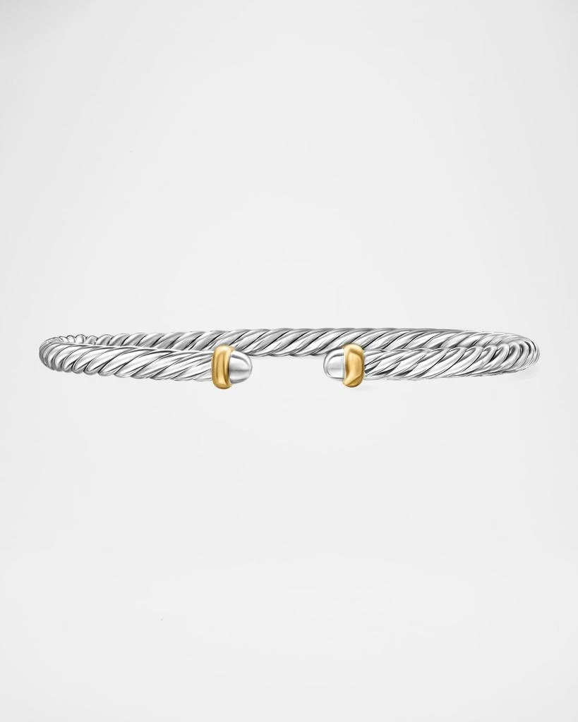 David Yurman Cable Flex Bracelet with Gemstone in Silver and 14K Gold, 4mm