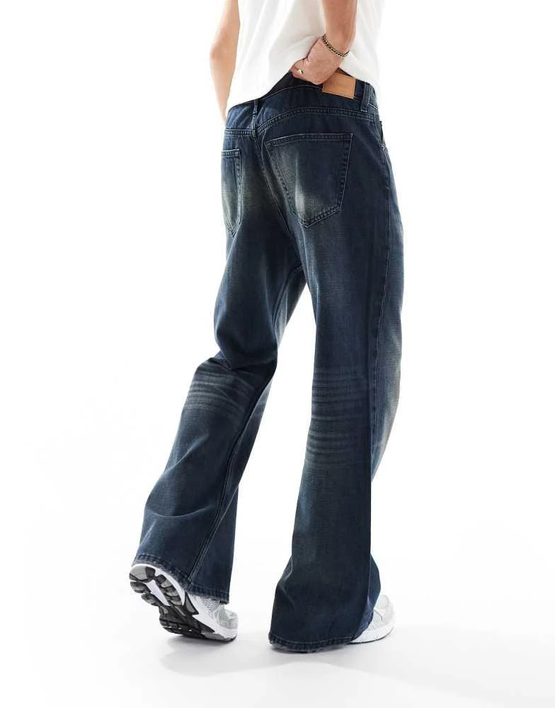 Weekday Weekday Time baggy fit bootcut jeans in deep ocean blue 5