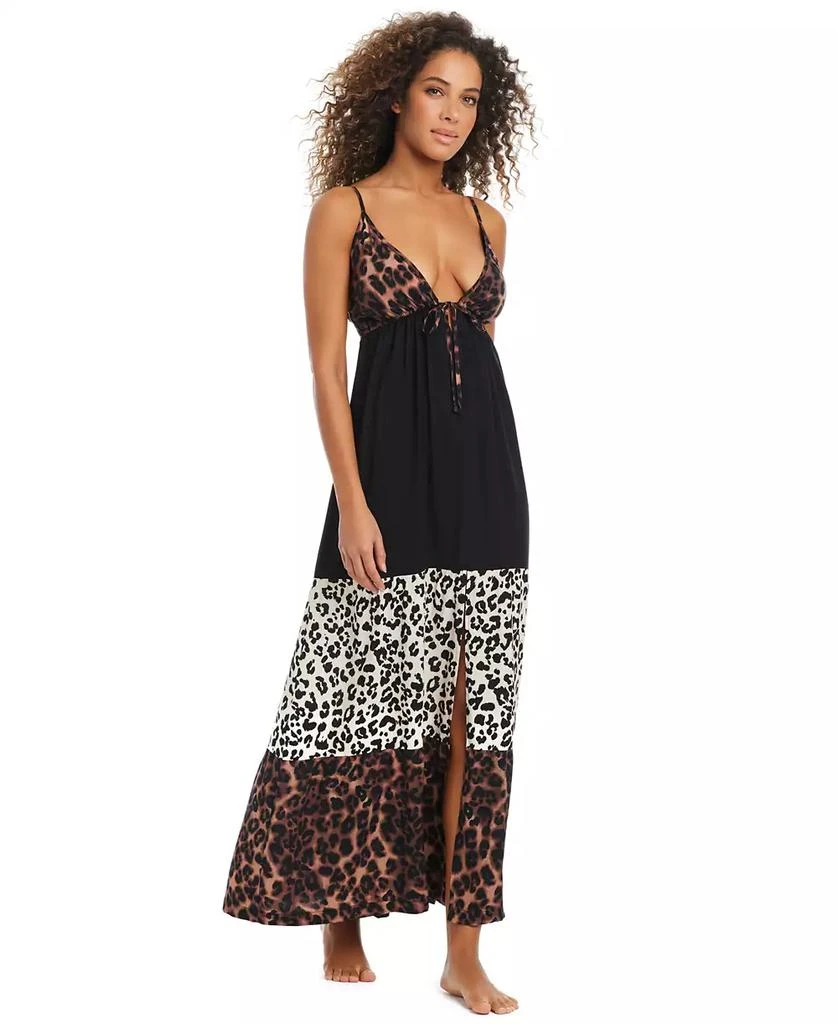 Bar III Women's In My Skin Tie-Front Tiered Cover-Up Maxi Dress, Exclusively at Macy's 1