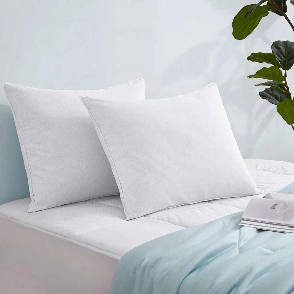 Puredown PCM TECH Cooling Pillow Set of 2 Grey Goose Down Feather Bed Pillows 2