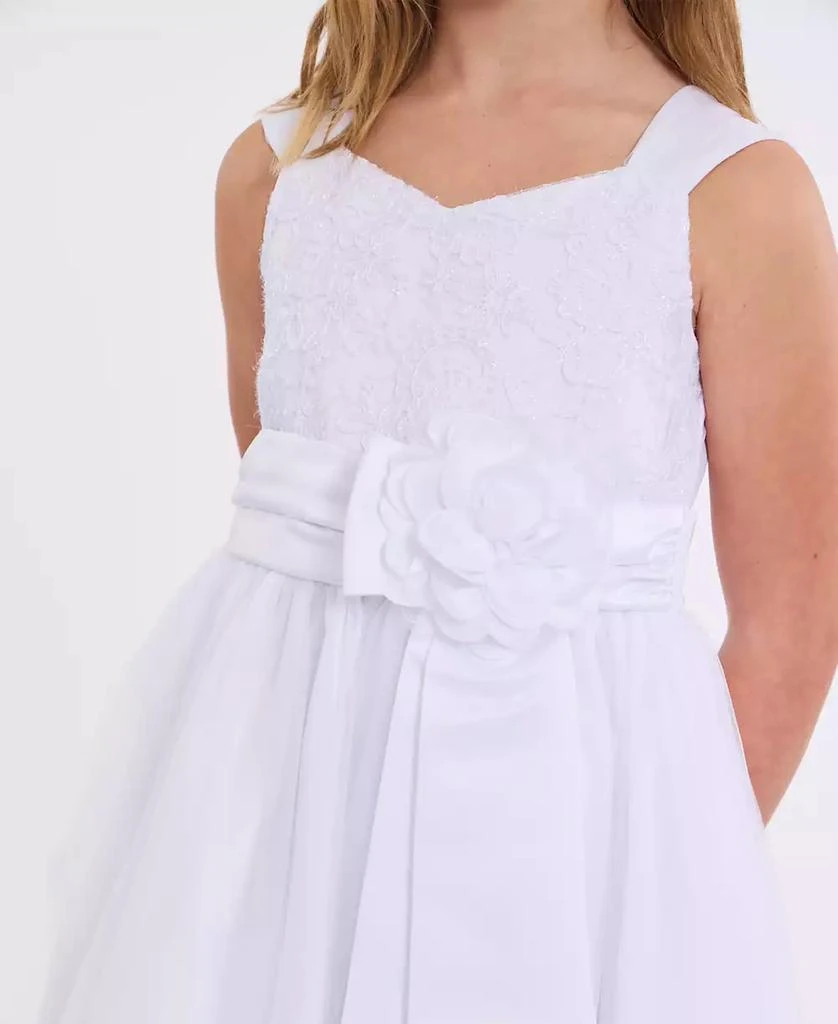 Bonnie Jean Big Girls Embroidered to Tulle Communion Dress with Jacket 3