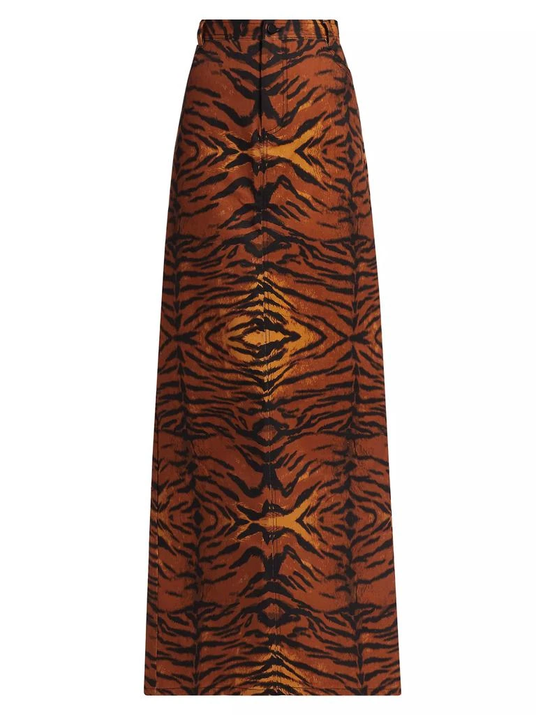 BruceGlen Tiger Denim Maxi Skirt 1