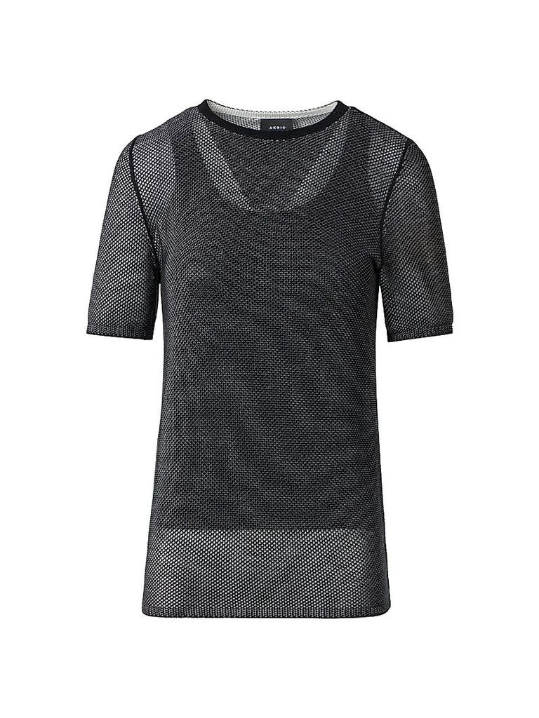 Akris Silk Grid Short-Sleeve​Top