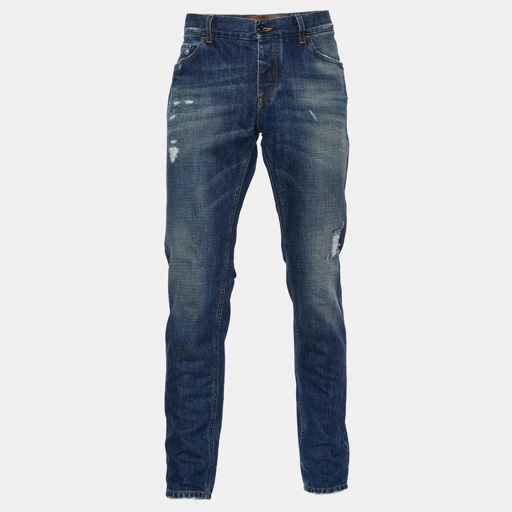 Dolce & Gabbana Dolce & Gabbana Blue Distressed 14 Gold Jeans Waist 37" 1