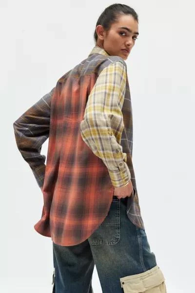 BDG BDG Rick Spliced Boyfriend Flannel Shirt 4