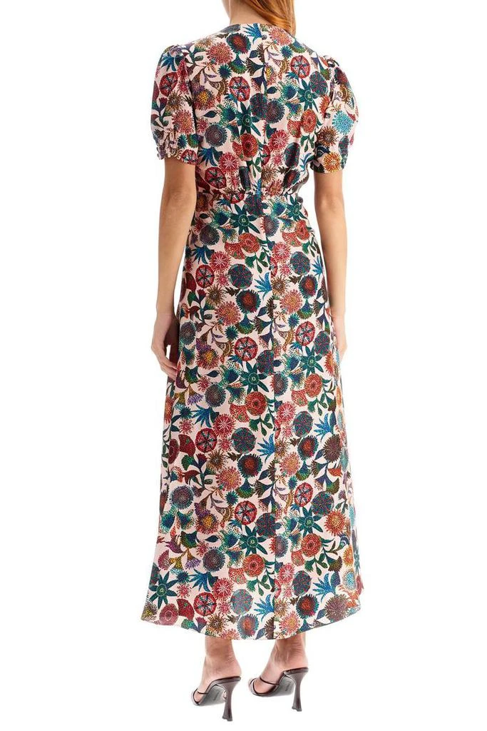 Saloni 'lea' long dress in printed silk 3