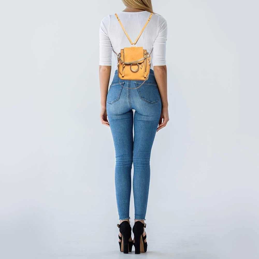 Chloé Chloe Tan Leather and Suede Mini Faye Daye Backpack 2
