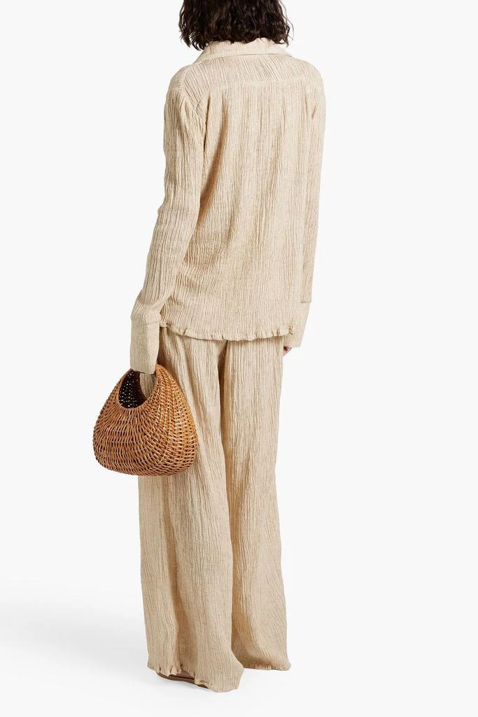 SAVANNAH MORROW Elle plissé silk-blend shirt 3