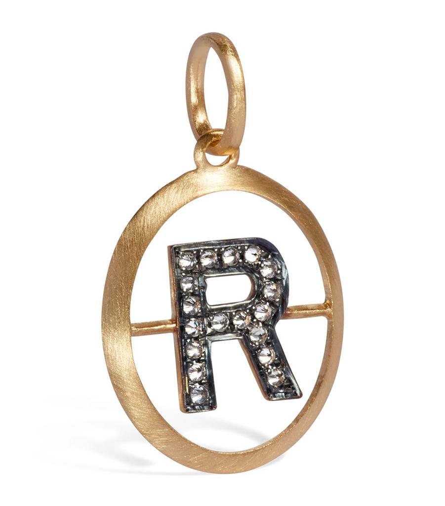 Annoushka Yellow Gold and Diamond R Pendant