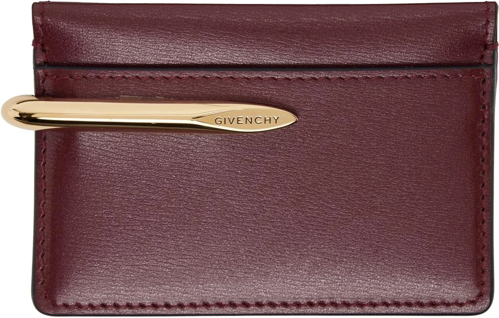 Givenchy Burgundy Pinch Card Holder