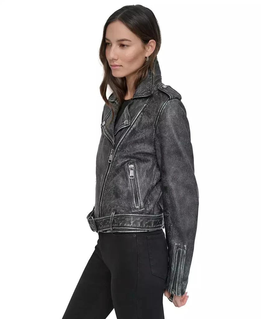 DKNY Women's Leather Moto Jacket 3