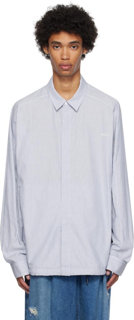 Juun.J Blue Striped Shirt
