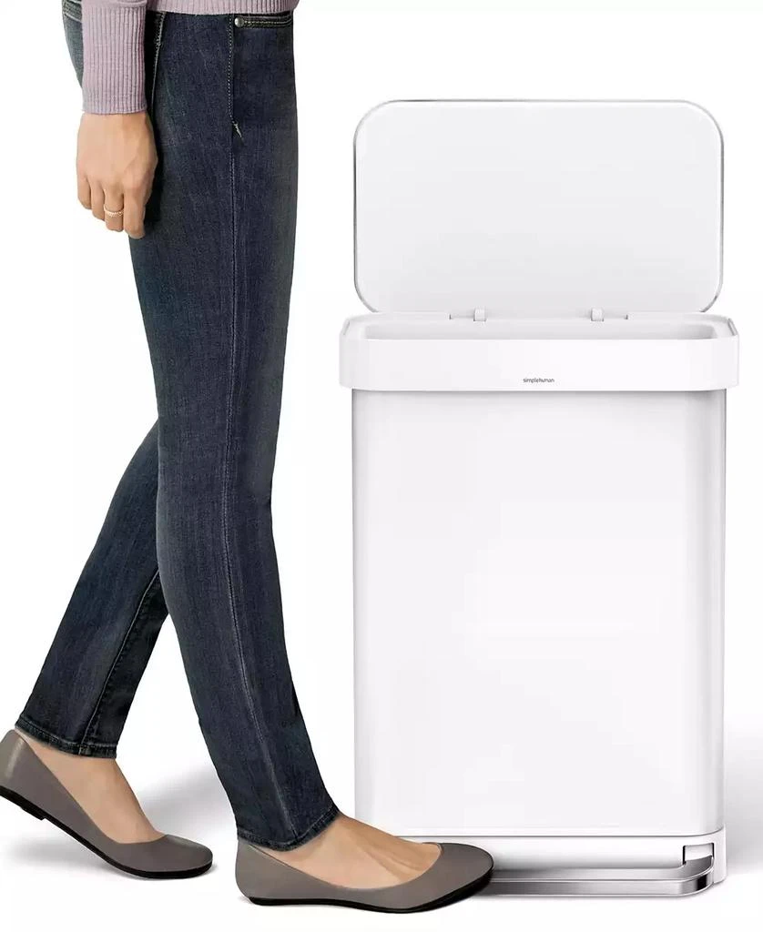 simplehuman 55 Liter Rectangular Kitchen Trash Can with Liner Pocket 3