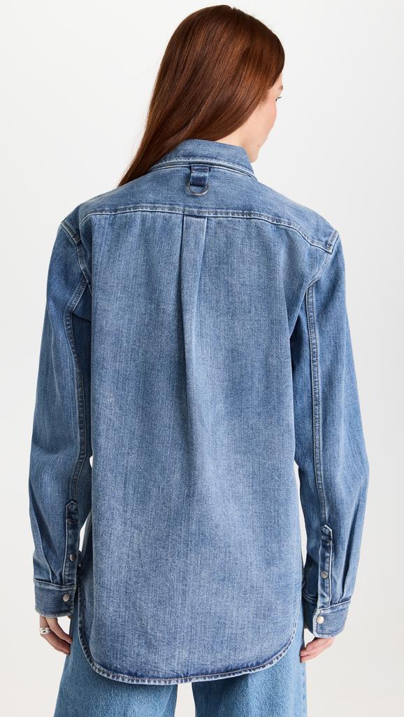 Tibi Classic Wash Denim Easy Shirt