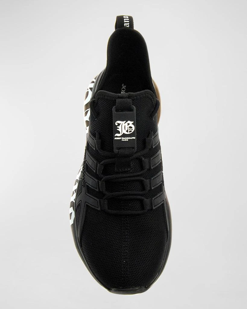 John Galliano Paris Men's Logo Runner Fabric Upper Sneakers 4