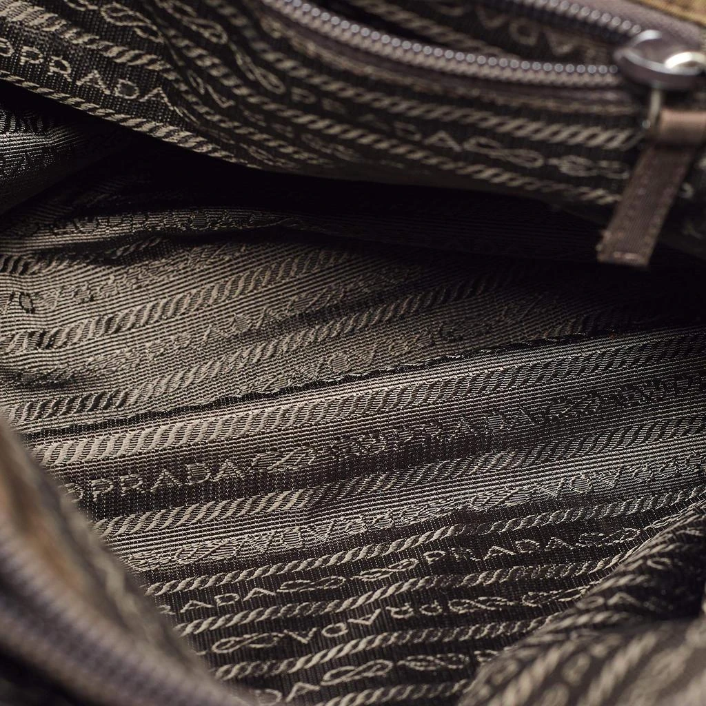 Prada Prada Olive Green Nylon and Leather Shopper Tote 9