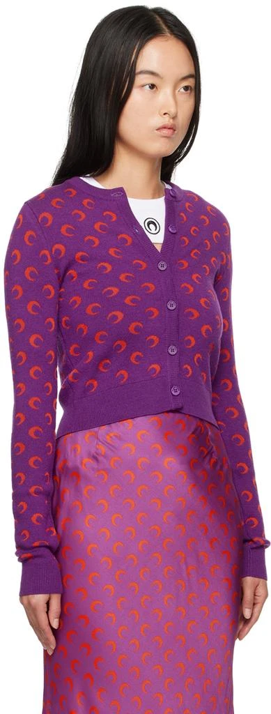 MARINE SERRE Purple Moon Jacquard Cardigan 2