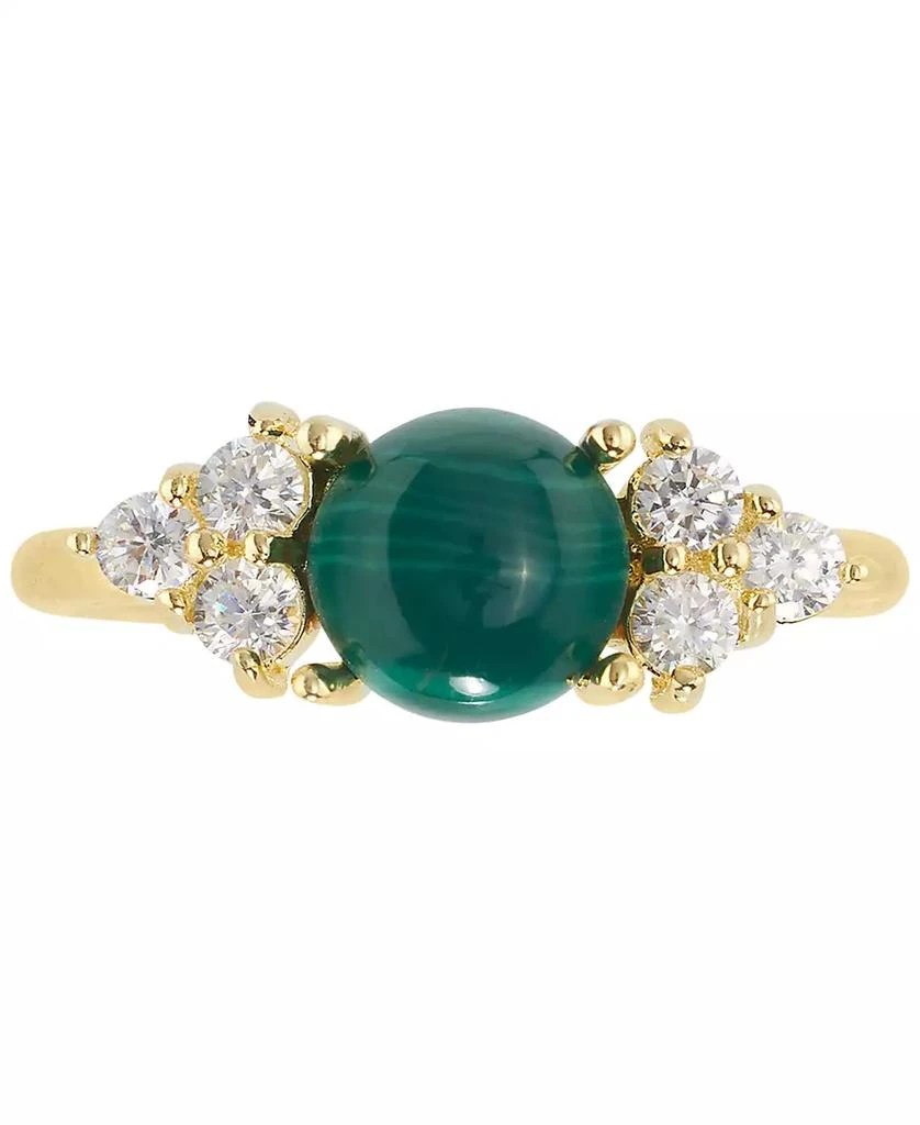 Macy
s Malachite 
Cubic Zirconia Cluster Ring in 14k Gold-Plated Sterling Silver 3