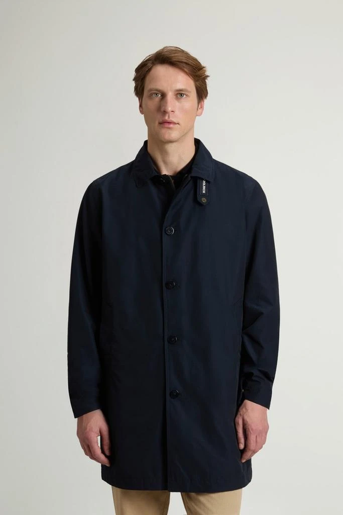 Woolrich Lamar Overcoat in Light Ramar - Men - Blue