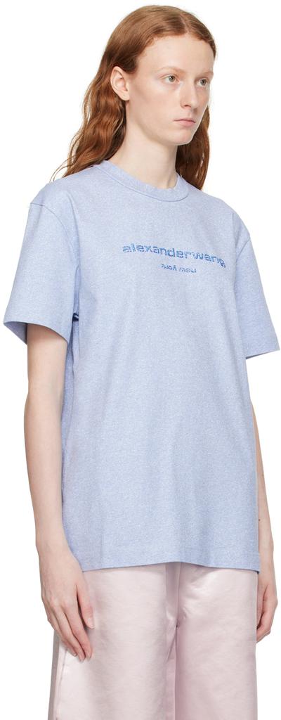 Alexander Wang Blue Glitter T-Shirt