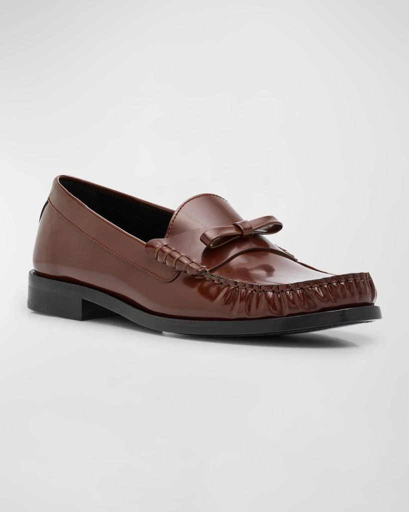 Stuart Weitzman Lottie Leather Bow Loafers 3