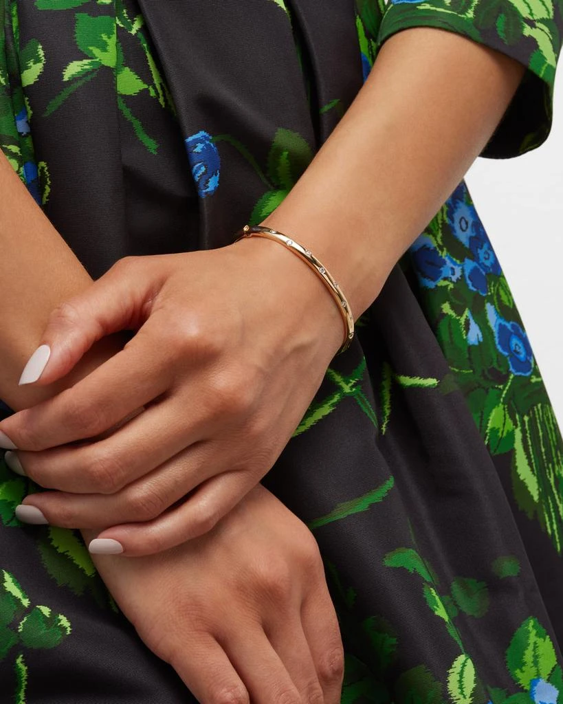 Memoire 18k Rose Gold 9-Diamond Oval Bangle 2