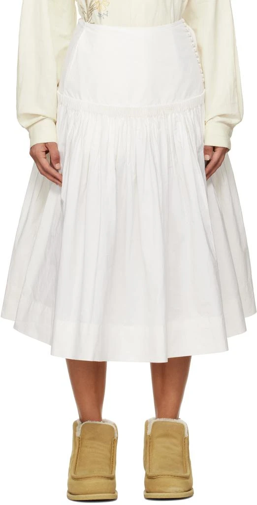 Story mfg. White Cardamine Midi Skirt 1