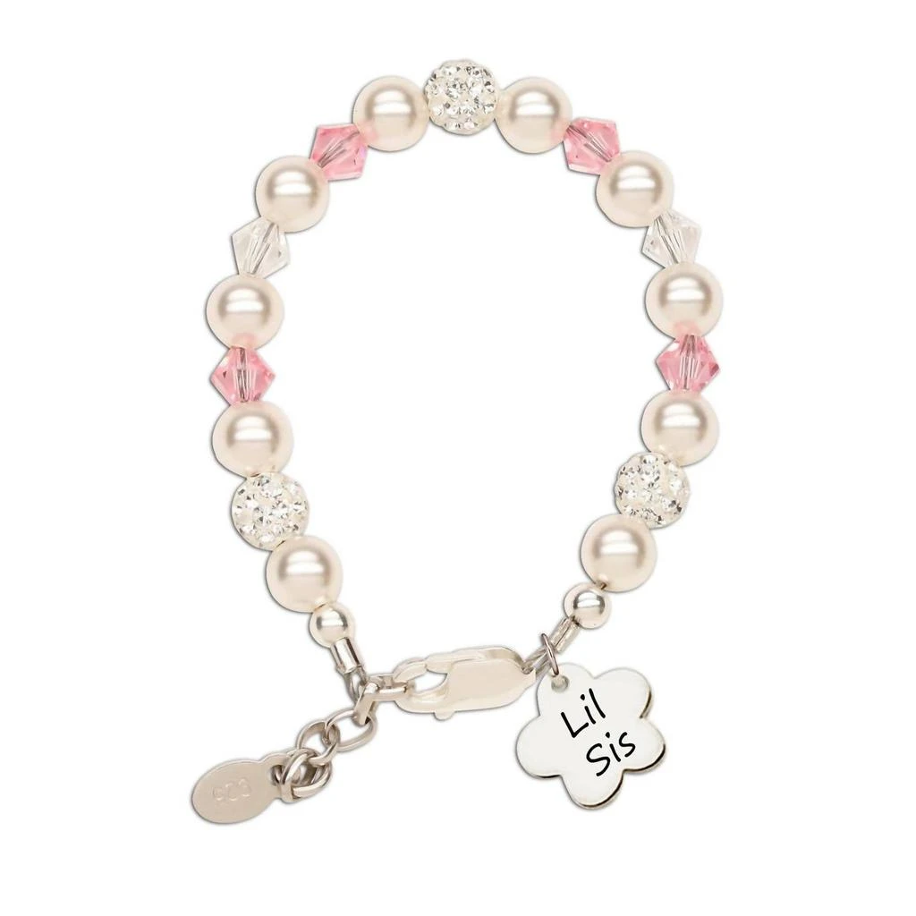Cherished Moments Cherished Moments - Sterling Silver Lil Sis Bracelet With Flower Charm
