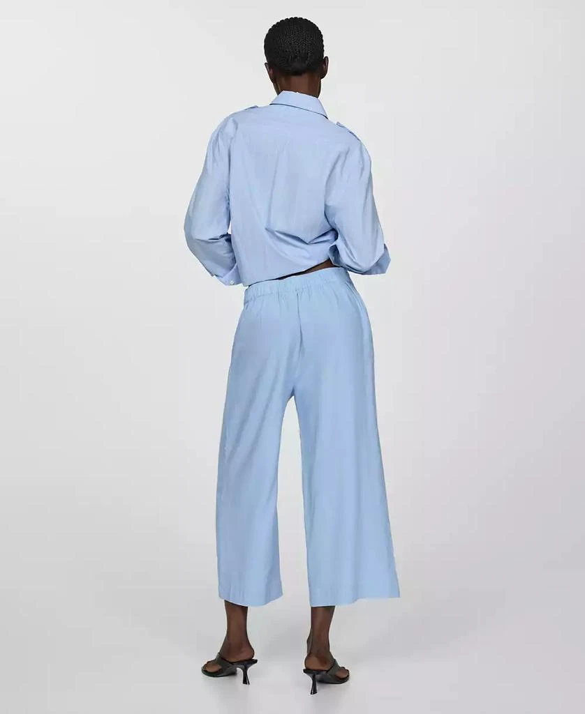 Mango Women's Wide Leg Linen Pants 6