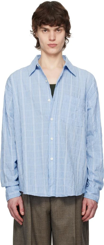 mfpen Blue Seersucker Executive Shirt 1