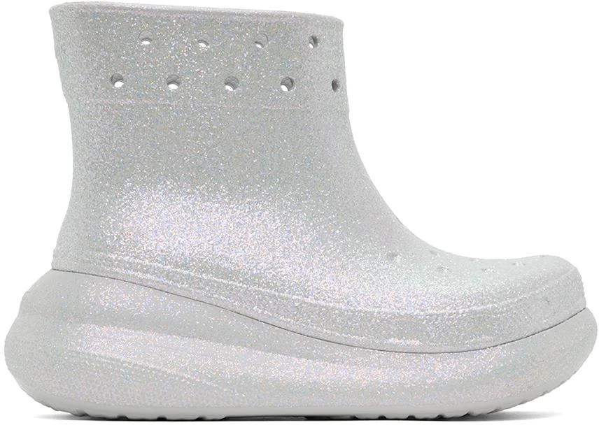 Crocs White Crush Glitter Boots 1