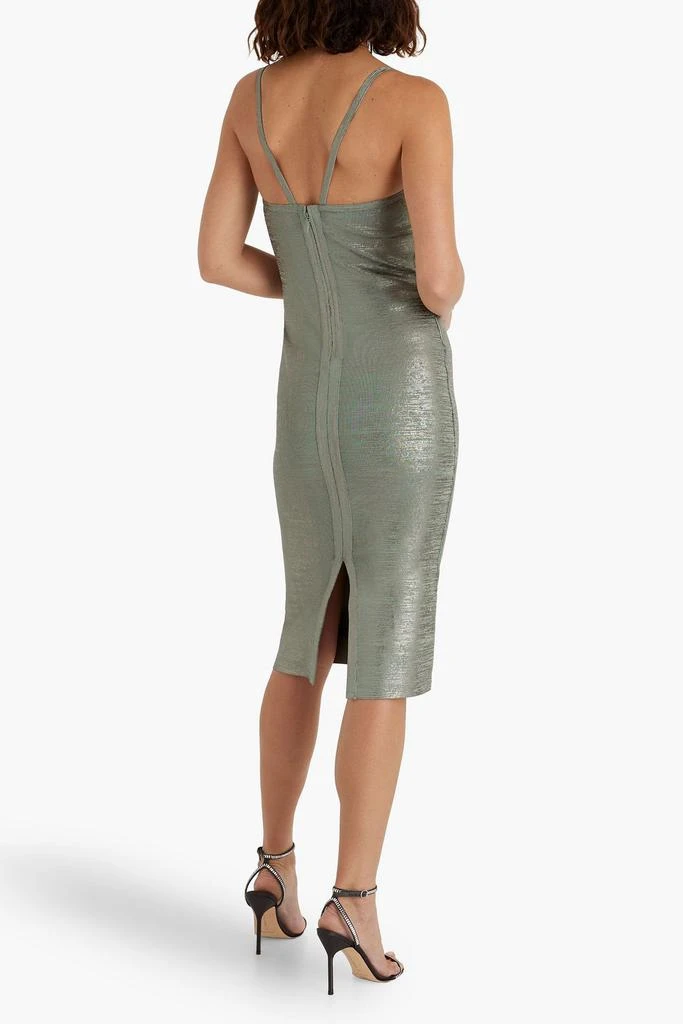 Herve Leger Metallic coated bandage dress 3