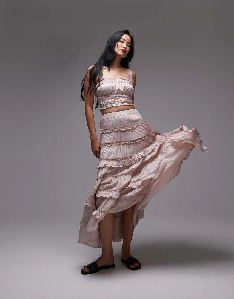 open lace back dress AllSaints Women's Dresses Jessica Dress Monica Petal Pink UK 10/US 6 at  Amazon Women's Clothing store main image 0