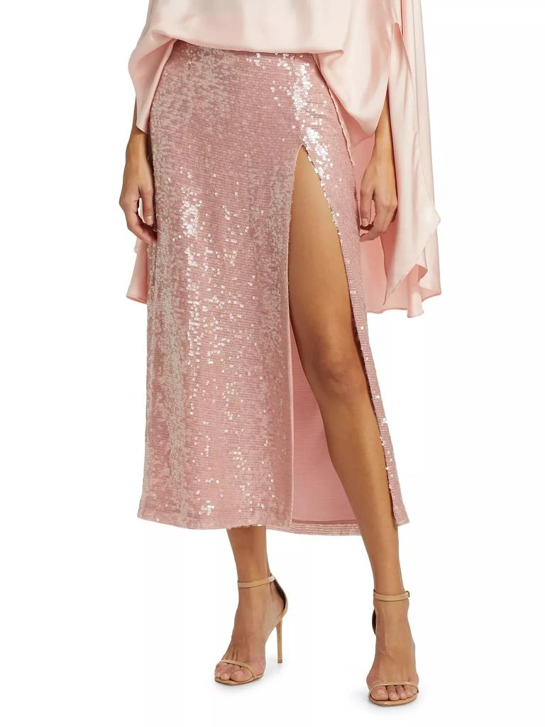 LAPOINTE Sequined High-Slit Maxi-Skirt 3
