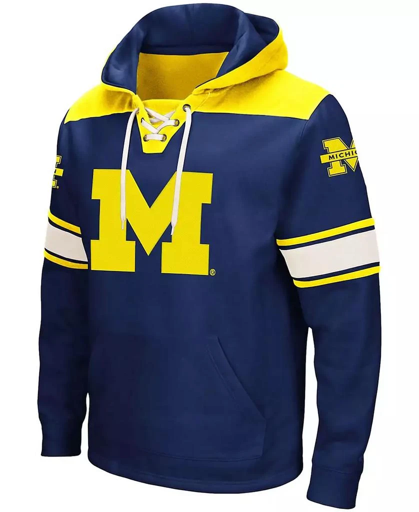 Colosseum Men's Navy Michigan Wolverines 2.0 Lace-Up Pullover Hoodie 3