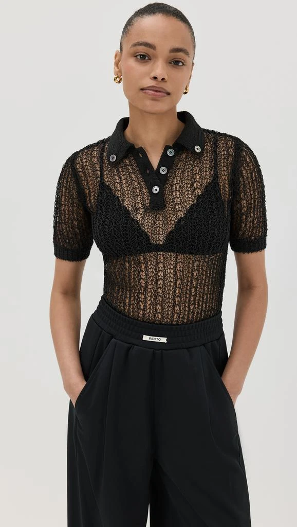 Recto Net Crop Polo Shirt 1