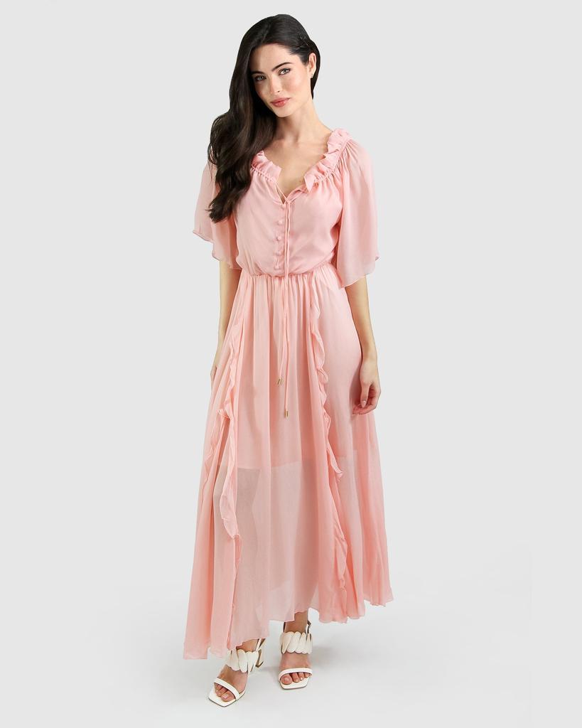 Belle & Bloom Amour Amour Ruffled Midi Dress - Desert Rose