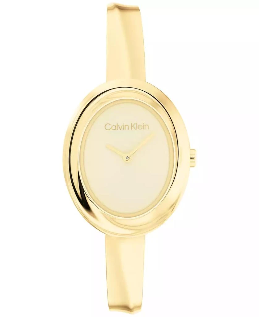 Calvin Klein Women Twisted Bezel Gold-tone Stainless Steel Bracelet Watch 24mm 1