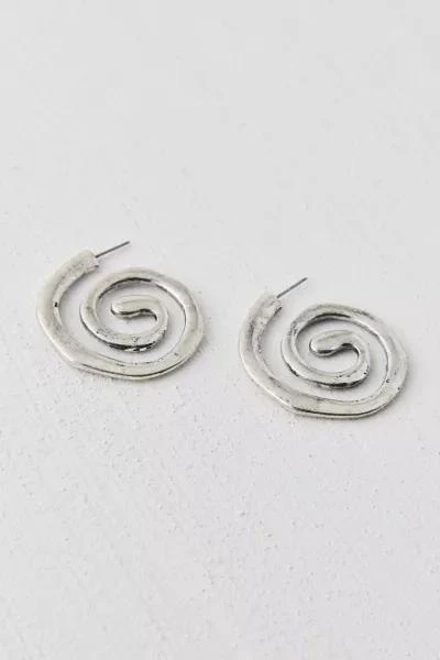 Urban Outfitters Swirly Burnished Hoop Earring 3