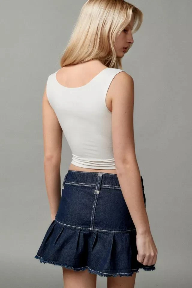 Urban Outfitters UO Raven Denim Pleated Mini Skirt 5
