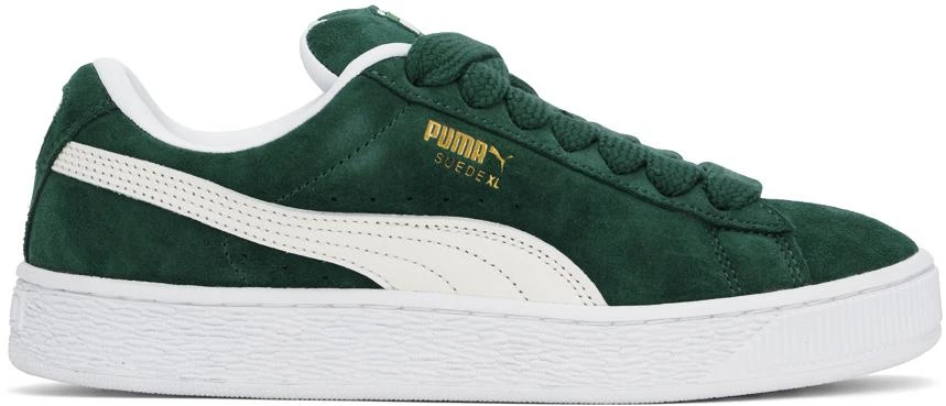 Puma Green & White Suede XL Sneakers 1