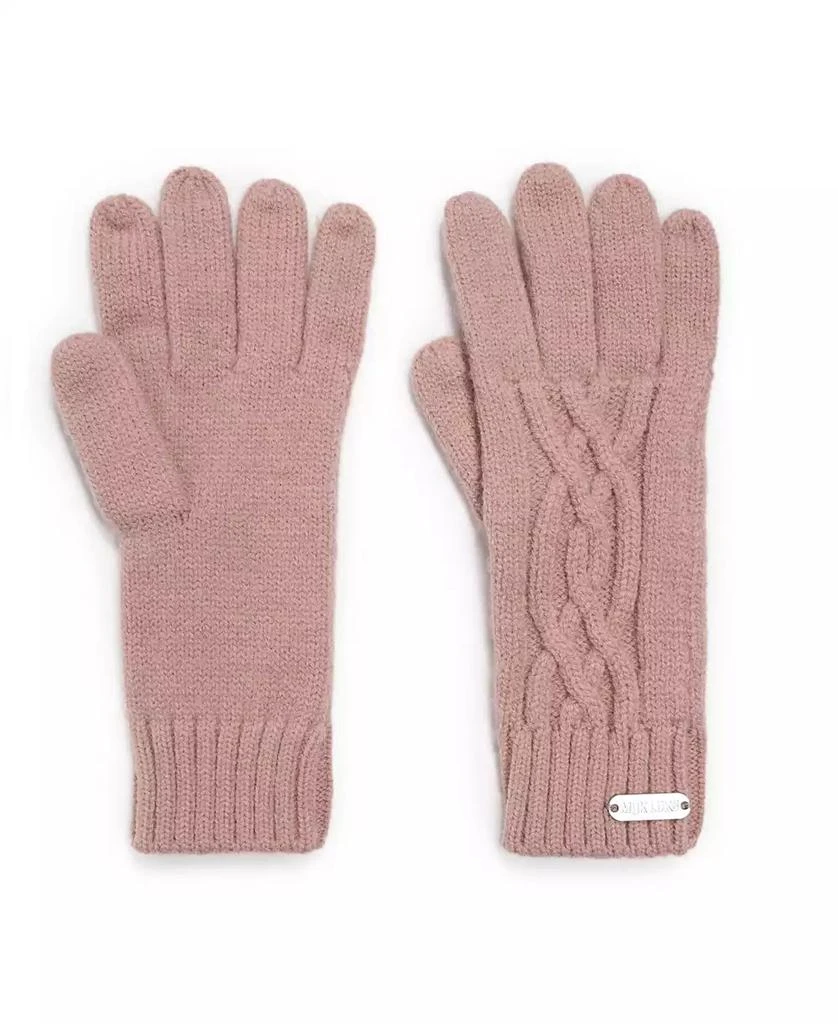 MUK LUKS Women's Cozy Knit Gloves, Grey Heather, One Size 2