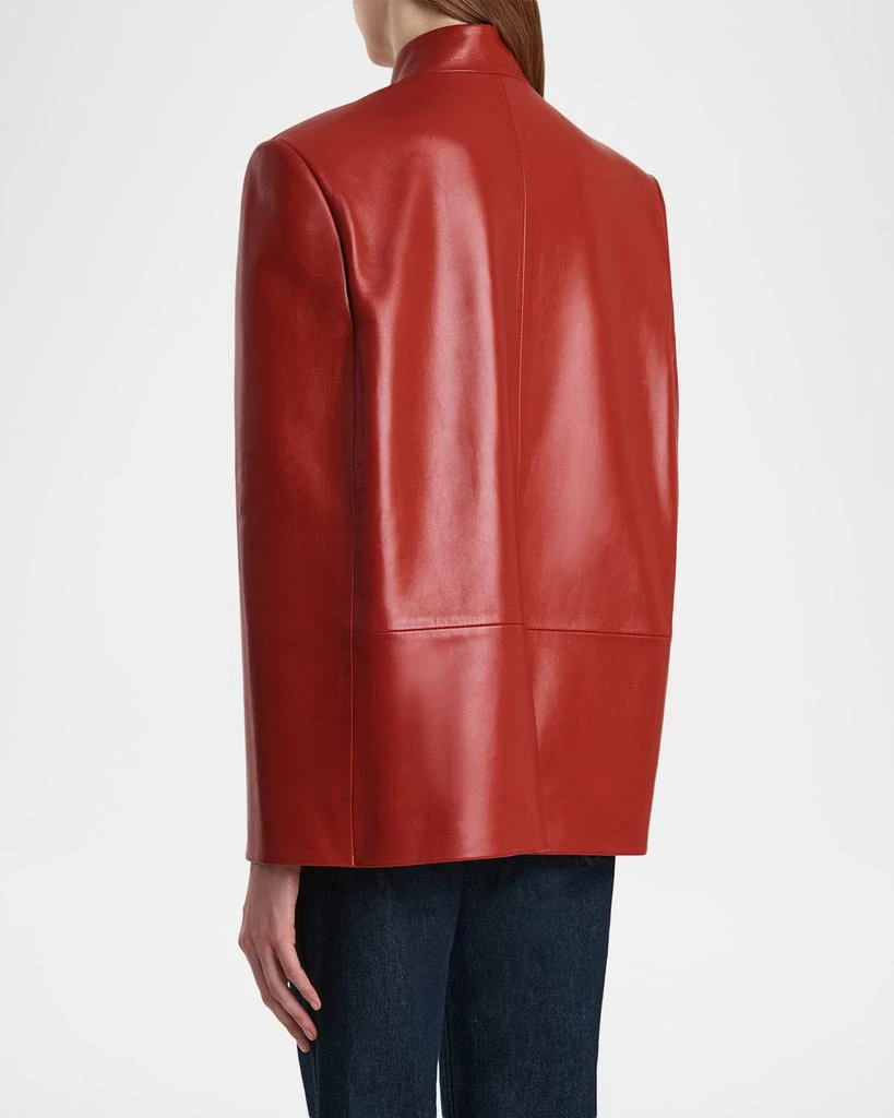 Khaite Dolso Single-Breasted Leather Cape Jacket 3