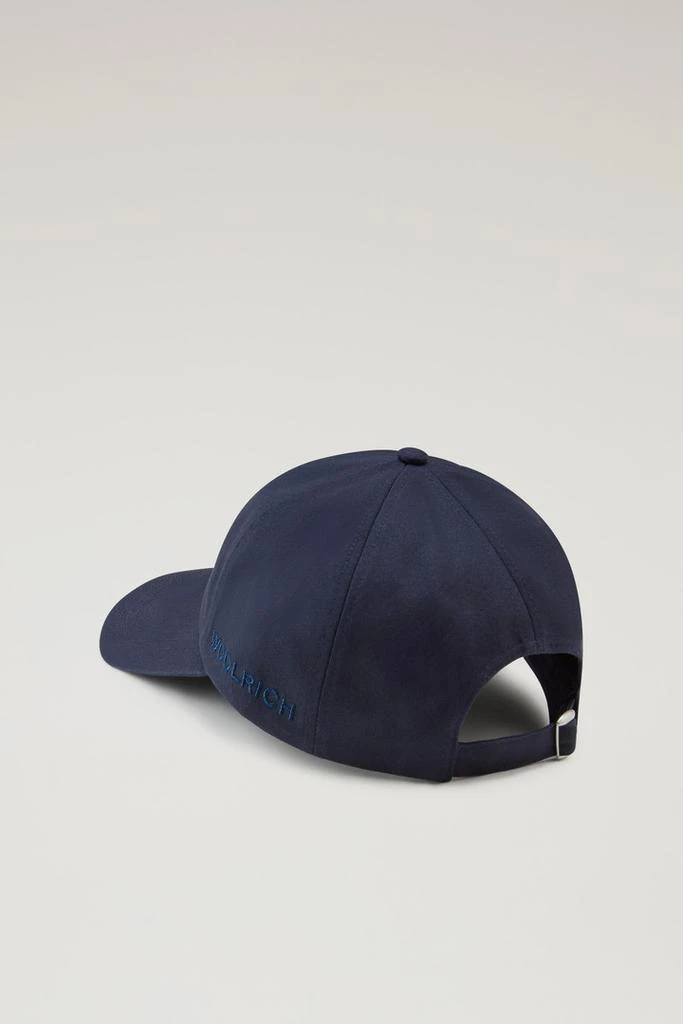 Woolrich Logo Baseball Cap in Pure Cotton Twill - Unisex - Blue 2